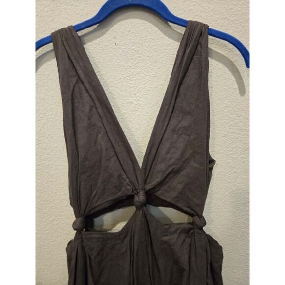 Farm Rio Women's Gray Cut-Out Maxi Dress Size M Party Cocktail - Picture 2 of 8